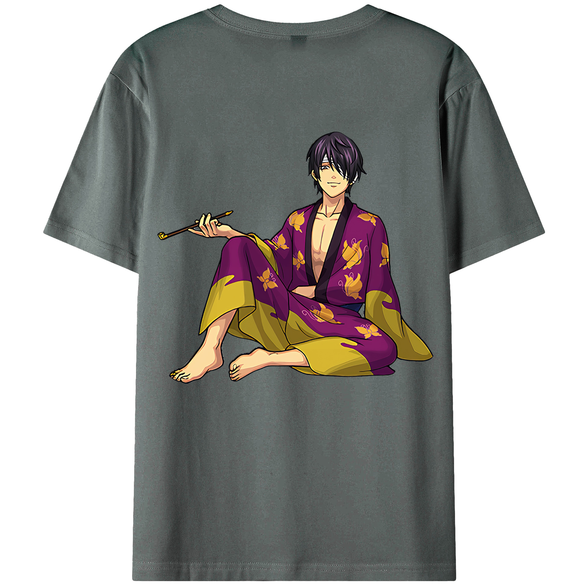 （画像用） ぎんたま 坂田銀時（さかたぎんとき） 神楽 志村新八（しむら しんぱち） GINTAMA Sakata Gintoki Kagura Shimura Shinpachi 綿100％ メンズ半袖Tシャツ（バックプリント） 通気性